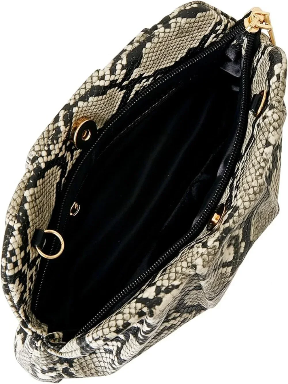 👜Women's Snakeskin Leather Clutch Purse Detachable Metal Chain Crossbody Bag